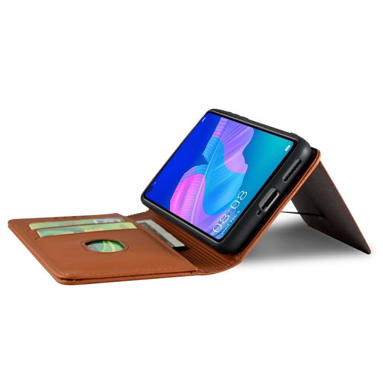 For Huawei Y7p Strong Magnetism Liquid Feel Horizontal Flip Leather Case with Holder & Card Slots & Wallet