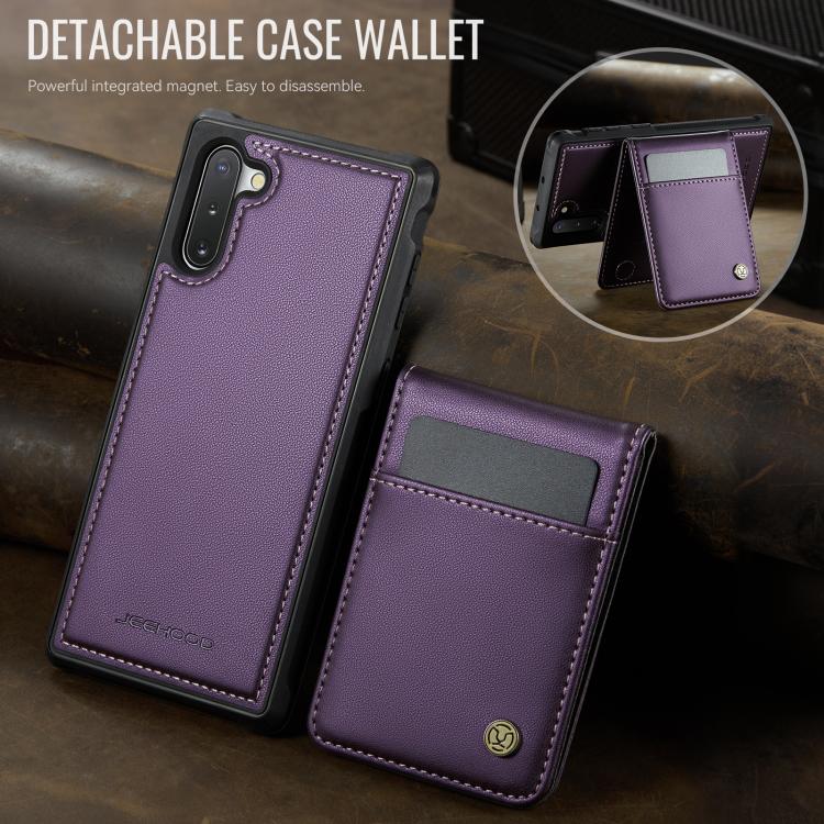 For Samsung Galaxy Note10+ JEEHOOD J06 British Style RFID MagSafe Card Bag PU Phone Case