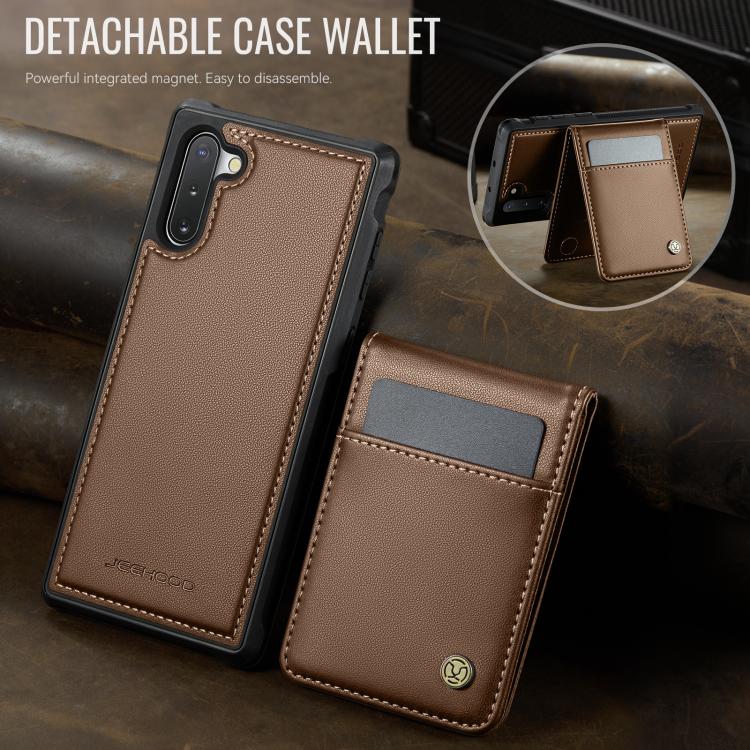 For Samsung Galaxy Note10+ JEEHOOD J06 British Style RFID MagSafe Card Bag PU Phone Case