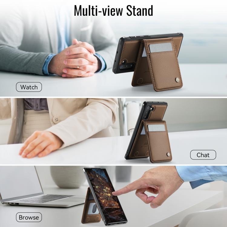 For Samsung Galaxy Note10+ JEEHOOD J06 British Style RFID MagSafe Card Bag PU Phone Case