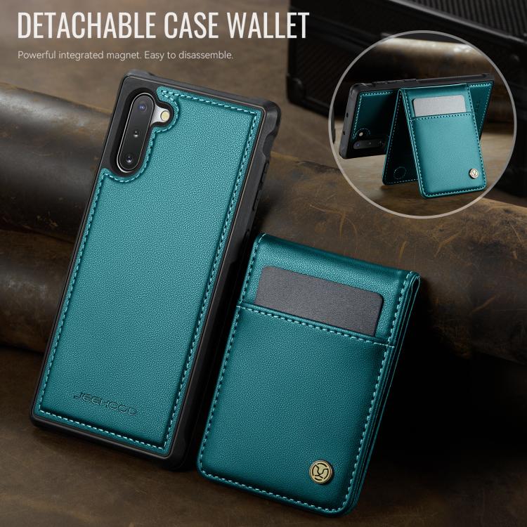 For Samsung Galaxy Note10+ JEEHOOD J06 British Style RFID MagSafe Card Bag PU Phone Case