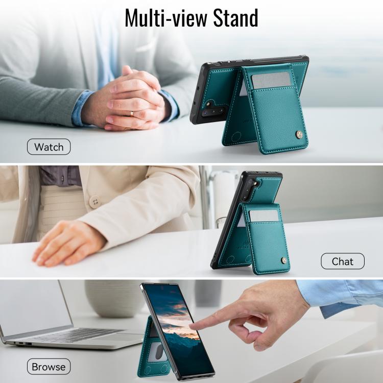 For Samsung Galaxy Note10+ JEEHOOD J06 British Style RFID MagSafe Card Bag PU Phone Case