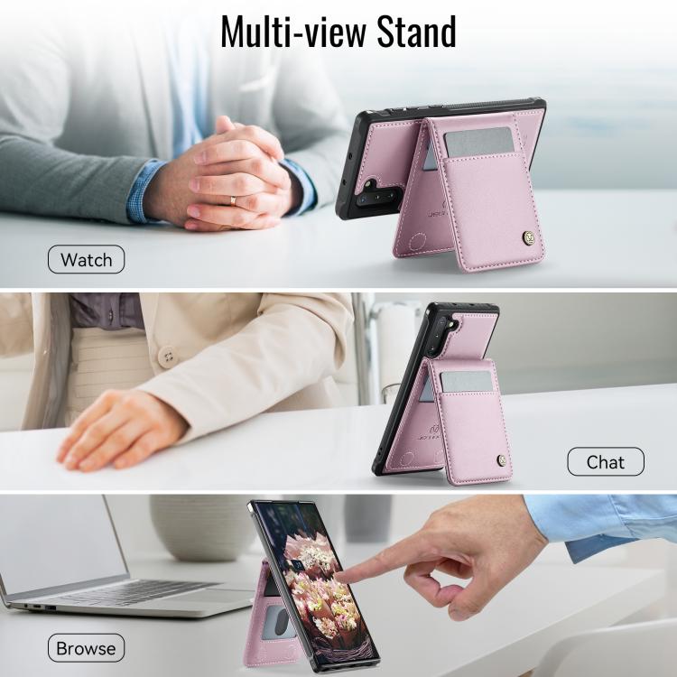 For Samsung Galaxy Note10+ JEEHOOD J06 British Style RFID MagSafe Card Bag PU Phone Case