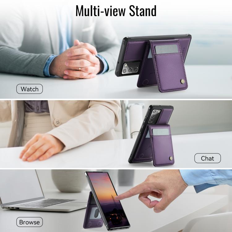 For Samsung Galaxy Note20 JEEHOOD J06 British Style RFID MagSafe Card Bag PU Phone Case
