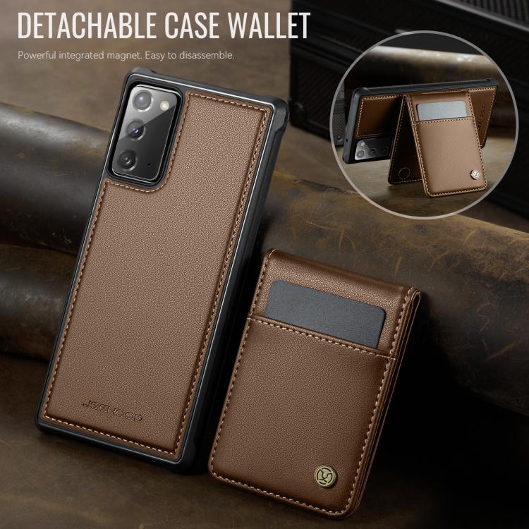 For Samsung Galaxy Note20 JEEHOOD J06 British Style RFID MagSafe Card Bag PU Phone Case