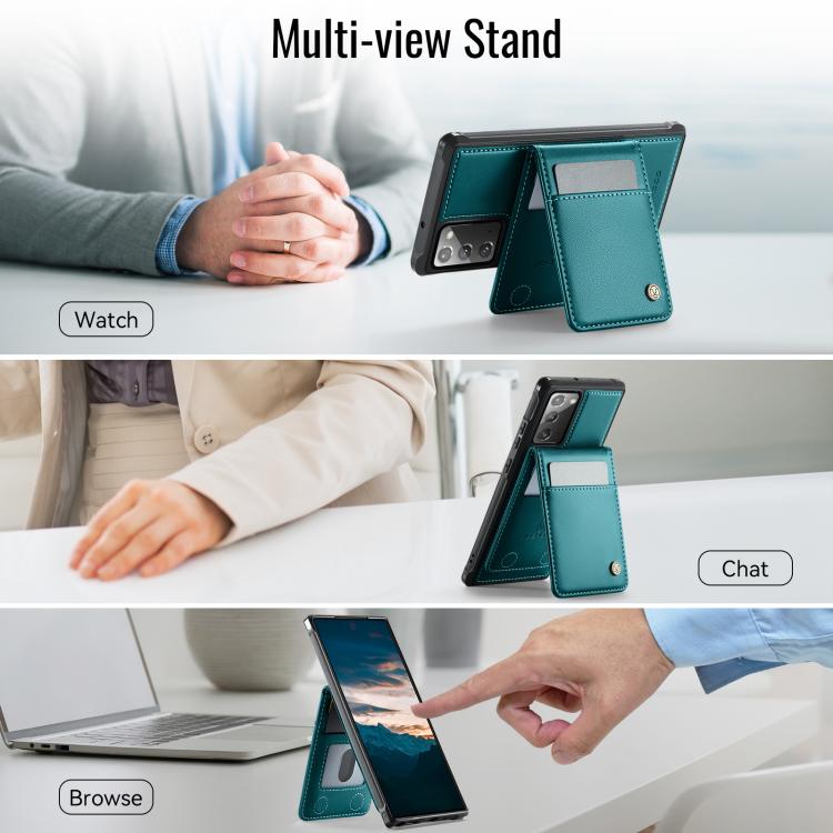 For Samsung Galaxy Note20 JEEHOOD J06 British Style RFID MagSafe Card Bag PU Phone Case