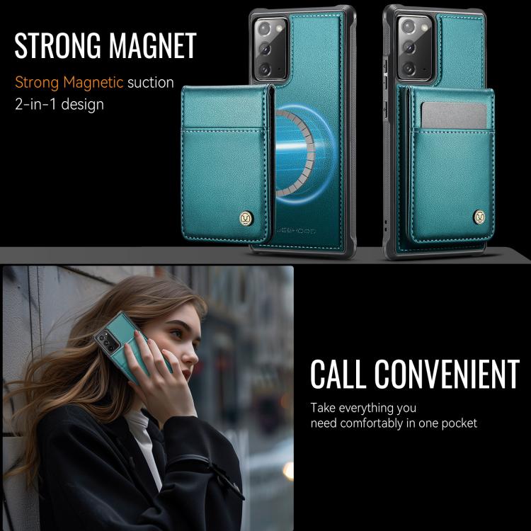 For Samsung Galaxy Note20 JEEHOOD J06 British Style RFID MagSafe Card Bag PU Phone Case