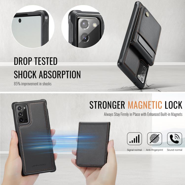 For Samsung Galaxy Note20 JEEHOOD J06 British Style RFID MagSafe Card Bag PU Phone Case