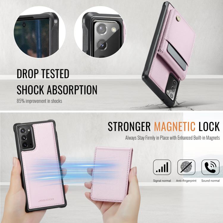 For Samsung Galaxy Note20 JEEHOOD J06 British Style RFID MagSafe Card Bag PU Phone Case