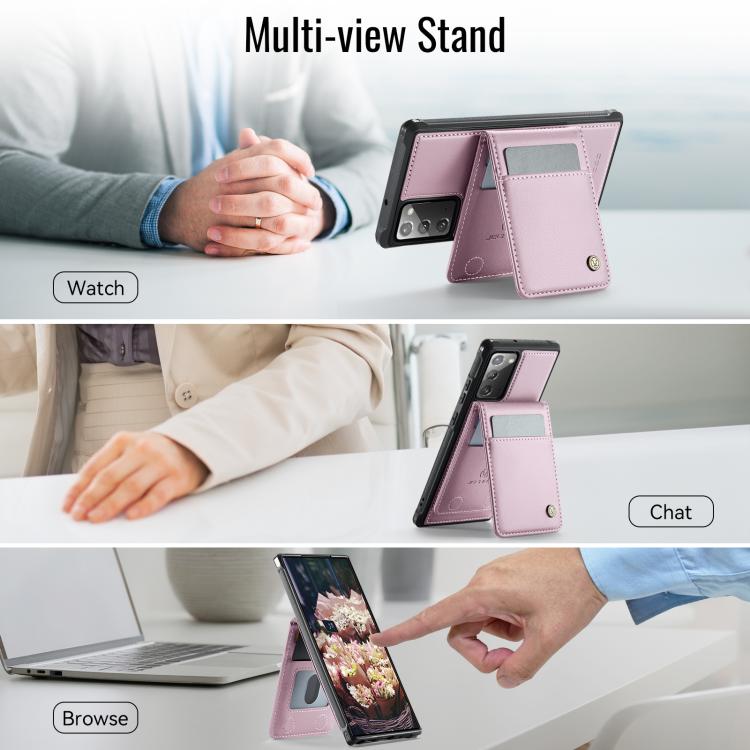 For Samsung Galaxy Note20 JEEHOOD J06 British Style RFID MagSafe Card Bag PU Phone Case