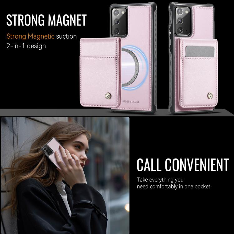 For Samsung Galaxy Note20 JEEHOOD J06 British Style RFID MagSafe Card Bag PU Phone Case