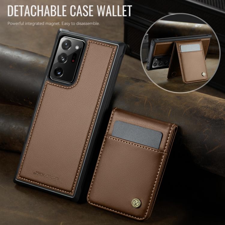 For Samsung Galaxy Note20 Ultra JEEHOOD J06 British Style RFID MagSafe Card Bag PU Phone Case