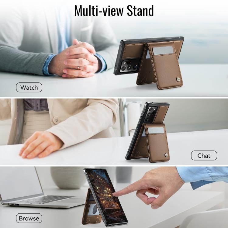 For Samsung Galaxy Note20 Ultra JEEHOOD J06 British Style RFID MagSafe Card Bag PU Phone Case