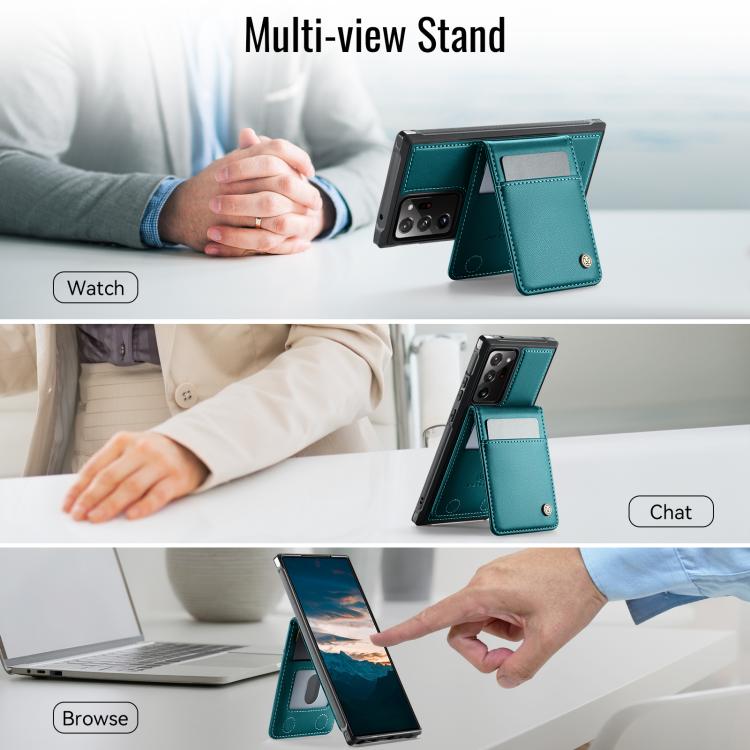 For Samsung Galaxy Note20 Ultra JEEHOOD J06 British Style RFID MagSafe Card Bag PU Phone Case