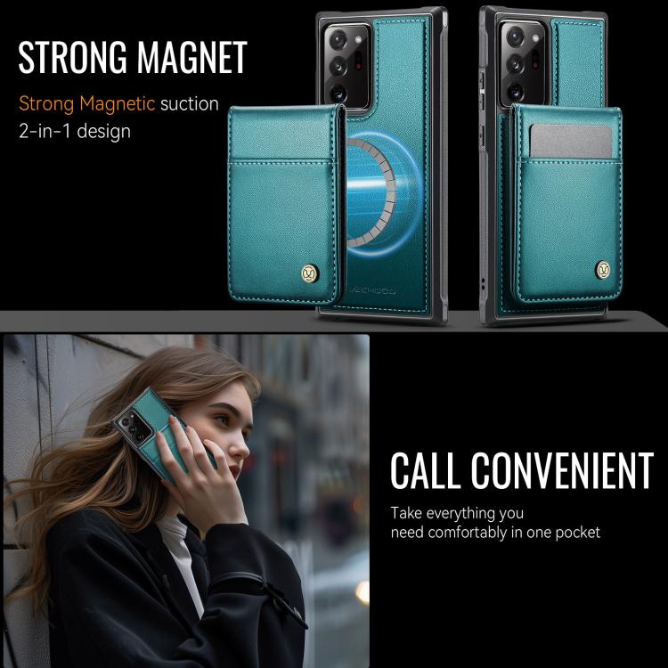 For Samsung Galaxy Note20 Ultra JEEHOOD J06 British Style RFID MagSafe Card Bag PU Phone Case