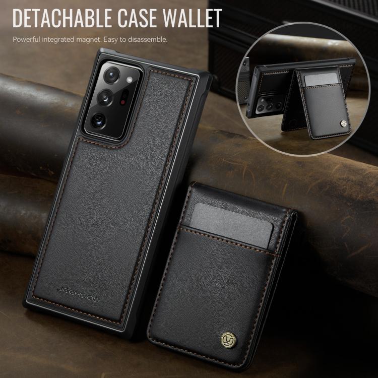 For Samsung Galaxy Note20 Ultra JEEHOOD J06 British Style RFID MagSafe Card Bag PU Phone Case