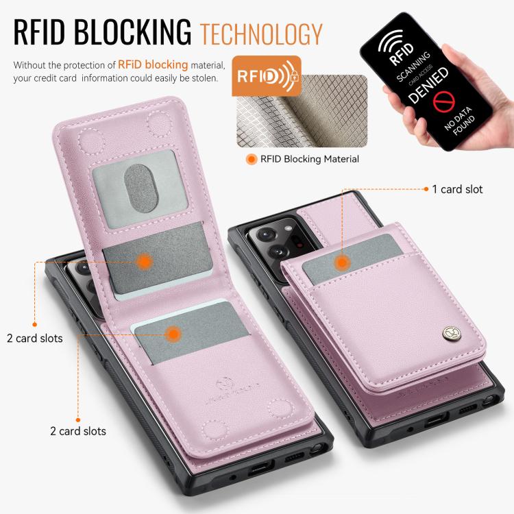 For Samsung Galaxy Note20 Ultra JEEHOOD J06 British Style RFID MagSafe Card Bag PU Phone Case