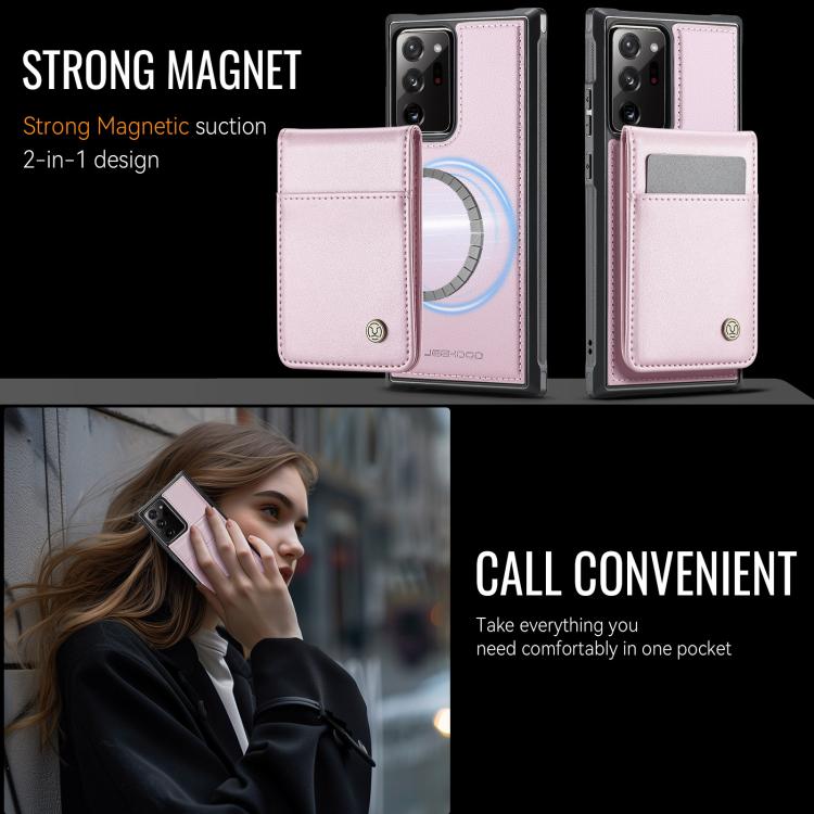 For Samsung Galaxy Note20 Ultra JEEHOOD J06 British Style RFID MagSafe Card Bag PU Phone Case