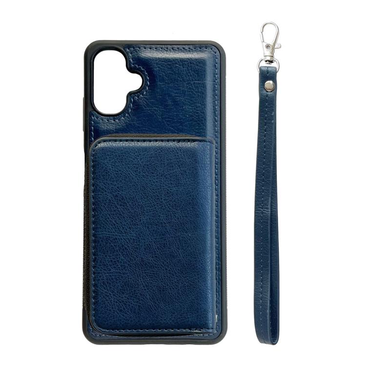 For Samsung Galaxy A06 5G / 4G Solid Color Zipper 11-Card Slots Bag Phone Case with Lanyard