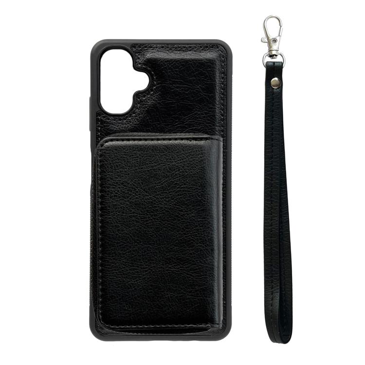 For Samsung Galaxy A06 5G / 4G Solid Color Zipper 11-Card Slots Bag Phone Case with Lanyard
