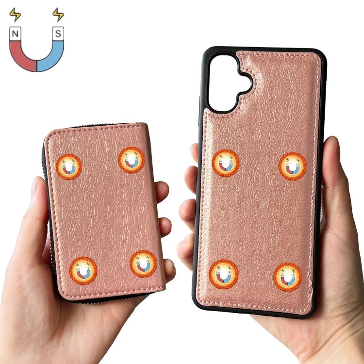 For Samsung Galaxy A06 5G / 4G Solid Color Zipper 11-Card Slots Bag Phone Case with Lanyard