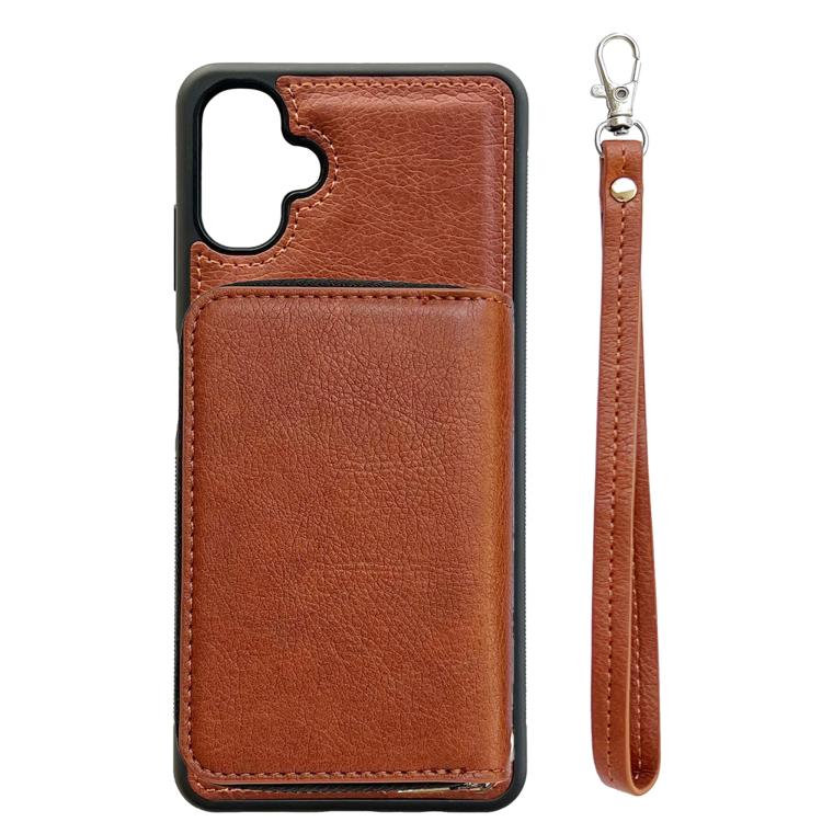 For Samsung Galaxy A06 5G / 4G Solid Color Zipper 11-Card Slots Bag Phone Case with Lanyard