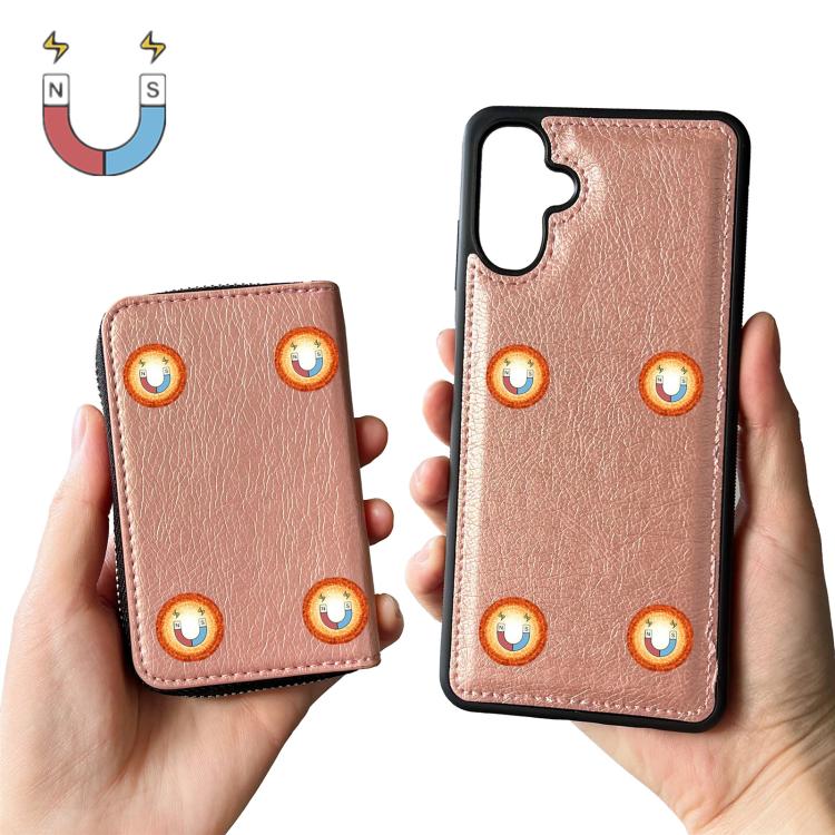 For Samsung Galaxy A26 5G Solid Color Zipper 11-Card Slots Bag Phone Case with Lanyard
