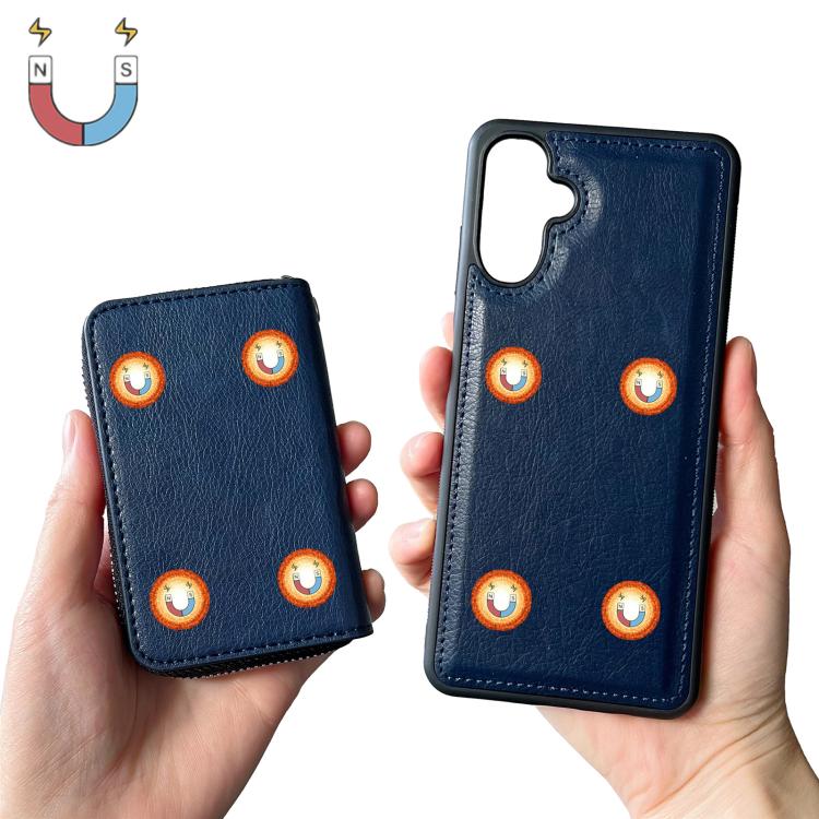 For Samsung Galaxy A36 5G Solid Color Zipper 11-Card Slots Bag Phone Case with Lanyard
