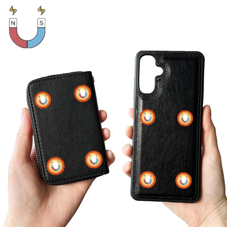 For Samsung Galaxy A36 5G Solid Color Zipper 11-Card Slots Bag Phone Case with Lanyard