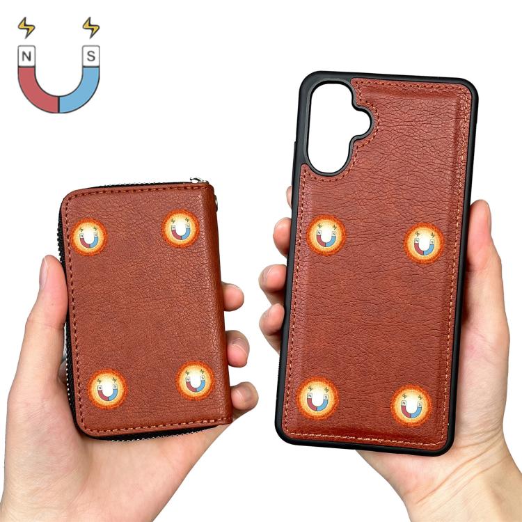 For Samsung Galaxy A36 5G Solid Color Zipper 11-Card Slots Bag Phone Case with Lanyard