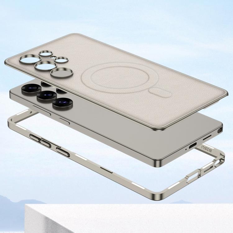 For Samsung Galaxy S25 Ultra 5G GKK Built-in MagSafe Leather Full Coverage Phone Case