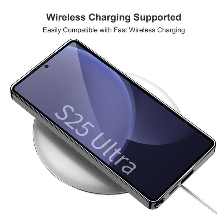 For Samsung Galaxy S25 Ultra 5G GKK Plating Leather Built-in MagSafe Frosted Phone Case