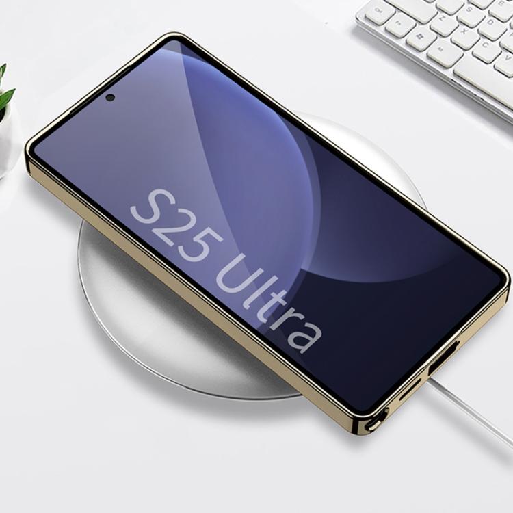 For Samsung Galaxy S25 Ultra 5G GKK Plating TPU + Leather Lens Protection Full Coverage Phone Case