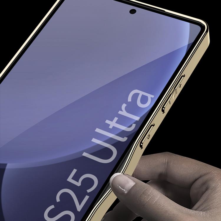 For Samsung Galaxy S25 Ultra 5G GKK Plating TPU + Leather Lens Protection Full Coverage Phone Case