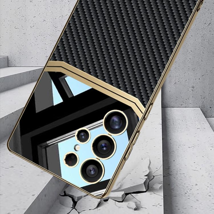 For Samsung Galaxy S25 Ultra 5G GKK Plating TPU + Leather Lens Protection Full Coverage Phone Case