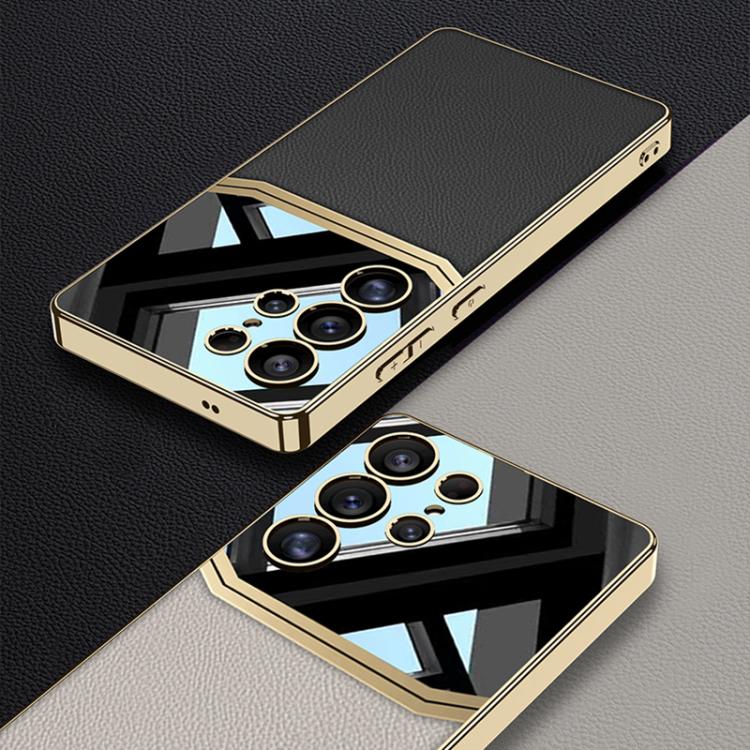 For Samsung Galaxy S25 Ultra 5G GKK Plating TPU + Leather Lens Protection Full Coverage Phone Case
