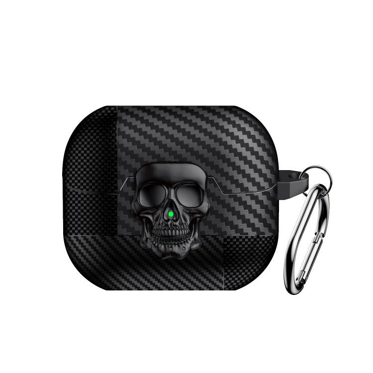 For Samsung Galaxy Buds3 Pro Carbon Fiber Pattern Skull Lock Bluetooth Earphone Protective Case