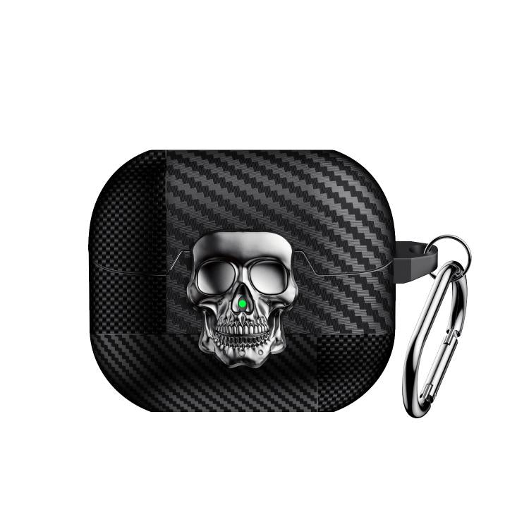 For Samsung Galaxy Buds3 Pro Carbon Fiber Pattern Skull Lock Bluetooth Earphone Protective Case