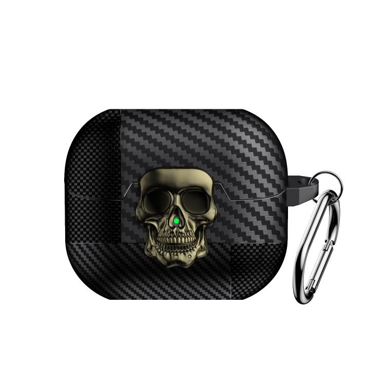 For Samsung Galaxy Buds3 Pro Carbon Fiber Pattern Skull Lock Bluetooth Earphone Protective Case