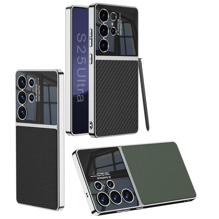 For Samsung Galaxy S25 Ultra 5G GKK Plating TPU + Leather Full Coverage Phone Case