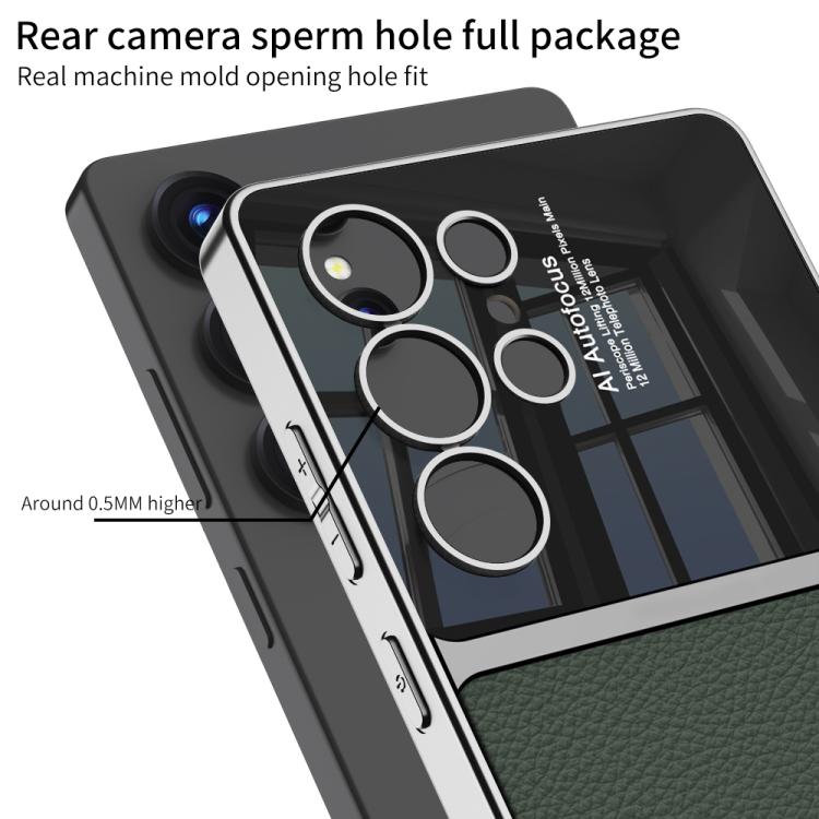 For Samsung Galaxy S25 Ultra 5G GKK Plating TPU + Leather Full Coverage Phone Case