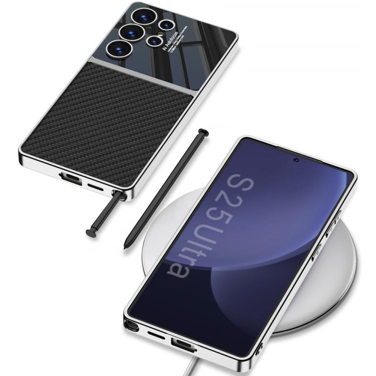 For Samsung Galaxy S25 Ultra 5G GKK Plating TPU + Leather Full Coverage Phone Case