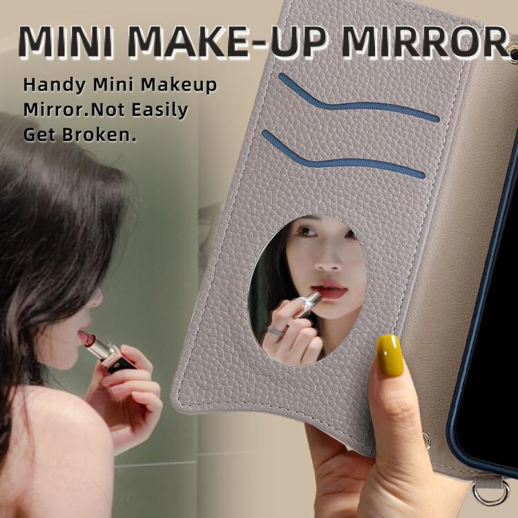 For iPhone 15 Pro Max Crossbody Chain Fishtail Litchi Leather Phone Case