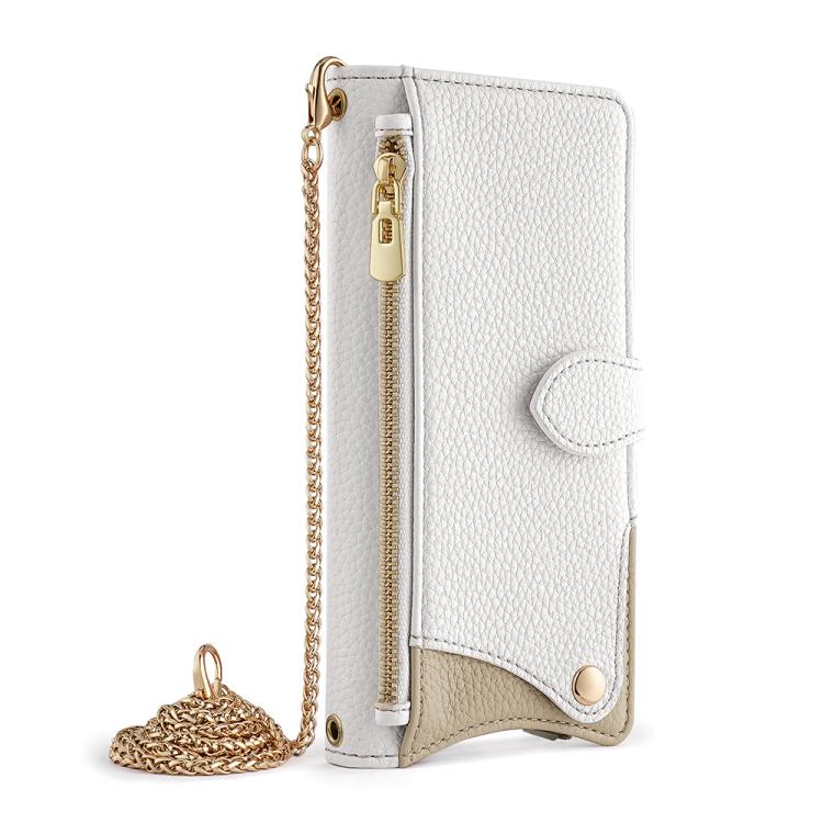 For iPhone 17 Pro Crossbody Chain Fishtail Litchi Leather Phone Case