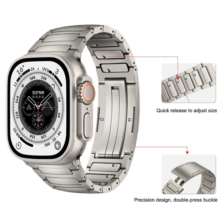For Apple Watch 46mm / 49mm / 45mm / 44mm Integrated I-Shaped Quick Release Titanium Alloy Watch Band