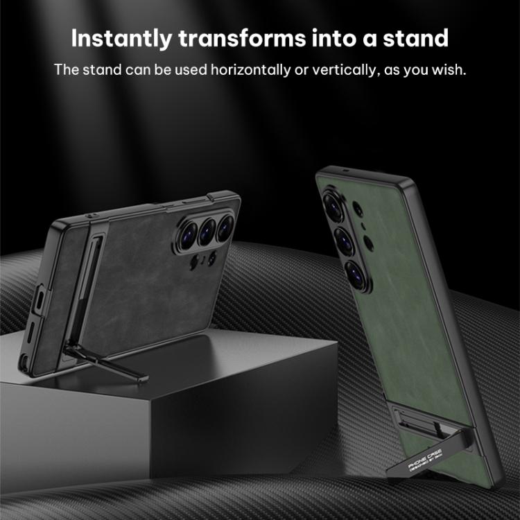 For Samsung Galaxy S26 Ultra 5G GKK Triumph Ultra-Thin Frosted Leather Phone Case with Holder