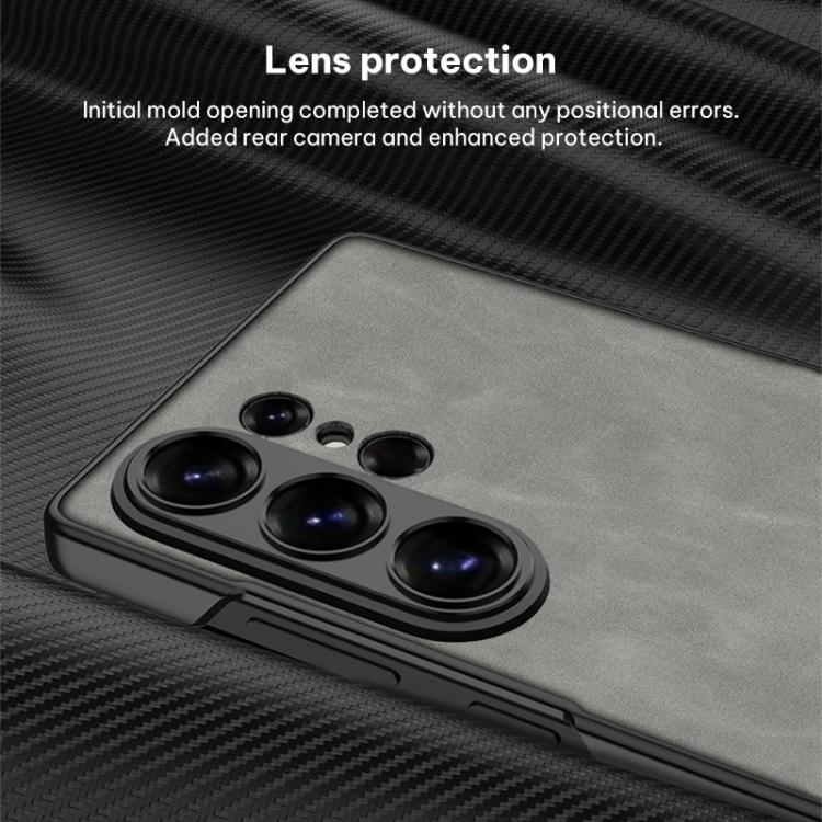 For Samsung Galaxy S26 Ultra 5G GKK Triumph Ultra-Thin Frosted Leather Phone Case with Holder