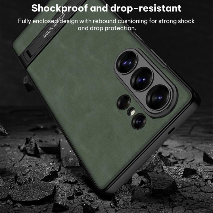 For Samsung Galaxy S26 Ultra 5G GKK Triumph Ultra-Thin Frosted Leather Phone Case with Holder