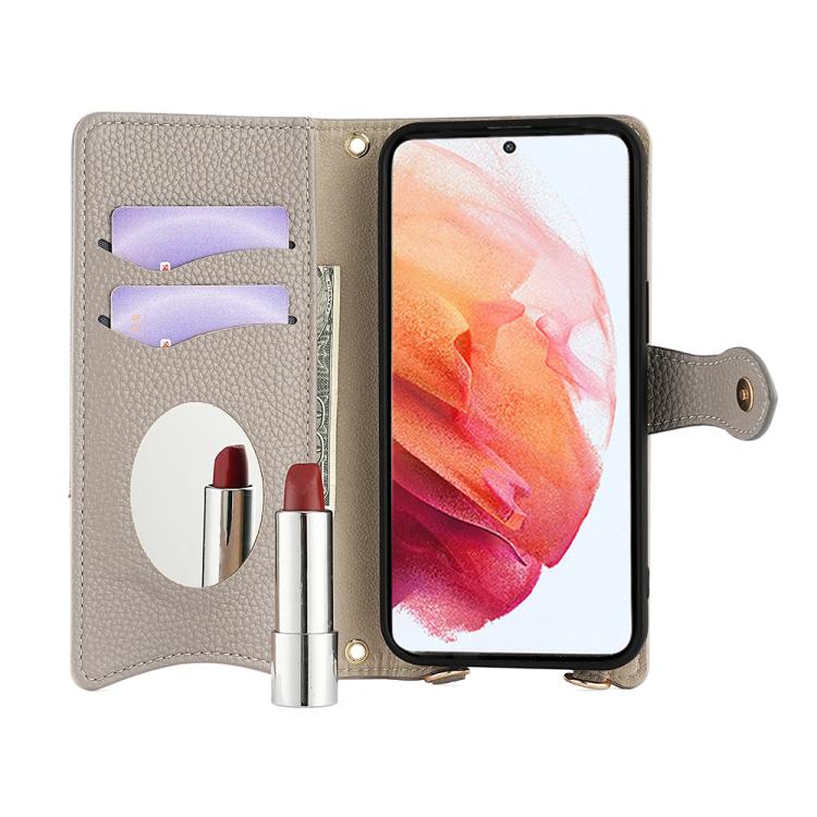 For Samsung Galaxy A15 Crossbody Chain Fishtail Litchi Leather Phone Case