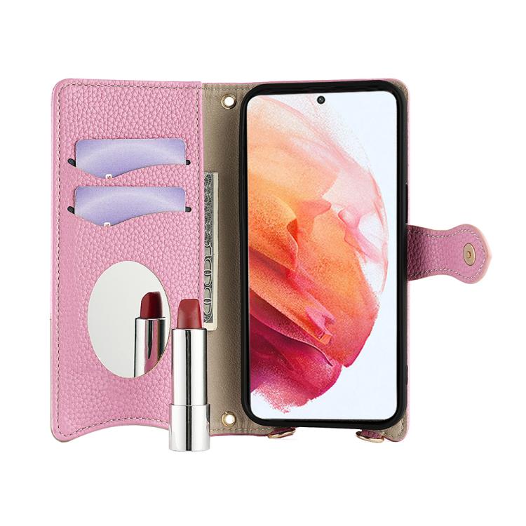 For Samsung Galaxy A15 Crossbody Chain Fishtail Litchi Leather Phone Case
